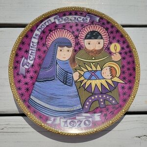 Vintage Holy Family Religious Nativity Plate ~Christmas ~  Western Germany 1970